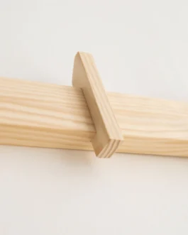 Small wall coat rack Figuera in solid wood 40 cm