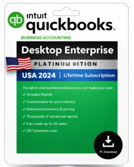 Intuit QuickBooks Desktop Enterprise 2024 | 5-User License | One-Time Purchase