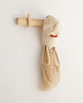 Small wall coat rack Figuera in solid wood 40 cm